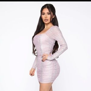 Snakes And Stones Metallic Mini Dress - Rose